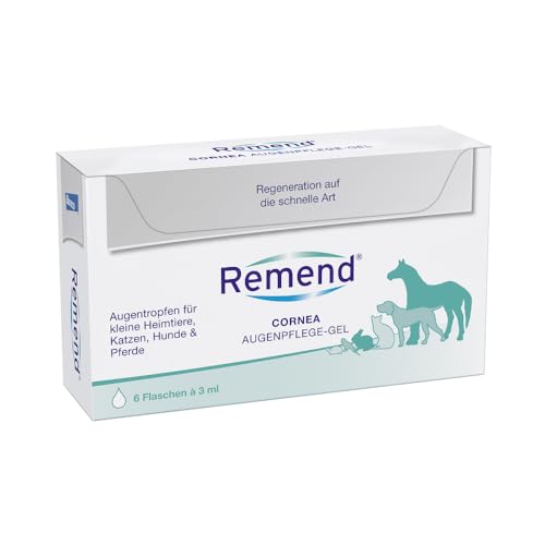 REMEND Cornea Augenpflege-Gel – regenerierende Augentropfen bei Hornhautschädigungen – sanfte Augenpflege für Hunde, Katzen, Pferde & kleine Heimtiere – 6 x 3 ml