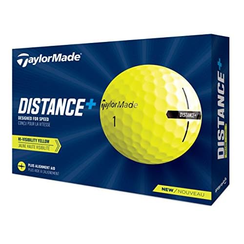 TaylorMade Golf 2021 Distance+ Golf Balls, Yellow, 1 Dozen