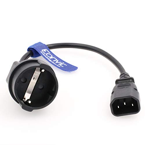 Eonvic Câble adaptateur court IEC 320 C14 vers prise femelle européenne pour UPS PDU Cover
