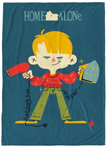 &ndash; Soft & Cozy Fleece Throw For Bedroom & Couch D&eacute;cor, Official Licensed Product, Blue - Home Alone, 60x90 - Large Blanket