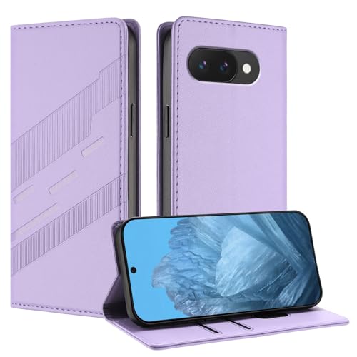 Housse magnétique Google Pixel 9 Pro XL violette à clapet ergonomique