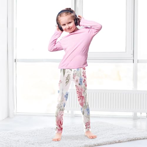 Bolaz Toddler Girls Leggings Printed Yoga Pants Leggings Blue Pink Rose for Kids4
