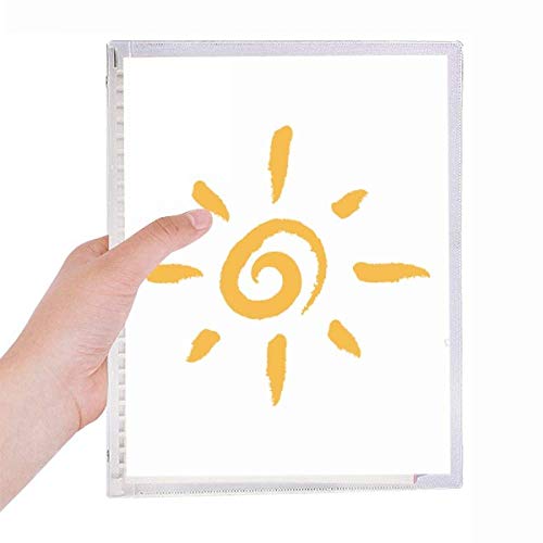 Carnet de notes en spirale rechargeable motif soleil jaune finition haut de gamme