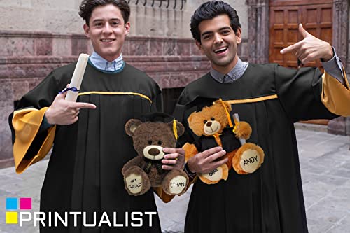 Personalized Graduation Teddy Bear Gift 2024 for Her, for Him, for High School, College, 12 Inch - Cute Custom Brown Bears with Your Name and Year on The Feet