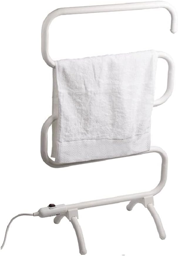 Towel Rack Bathroom Towel Drying Rack Electric Stainless Steel Wall Mounted Electric Heated Towel Rack Warmer with Shelf Built-in Thermostat, Plug-in Design Easy Install