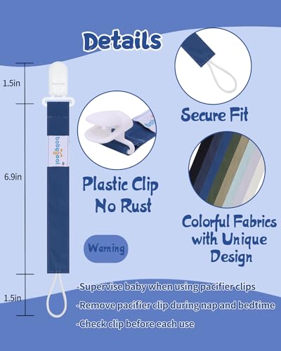 Image of babygoal Baby Pacifier Clips 8 Pack, Pacifier Holder Clip Fits for Most Pacifier and Binkies-Neutral Color