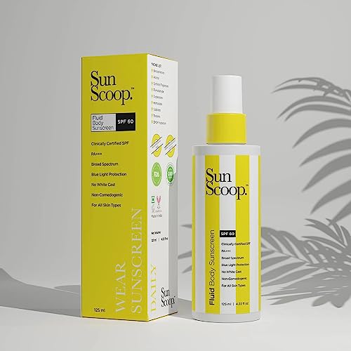 Sunscoop Fluid Body Sunscreen Spray Spf 60, No White Cast, Protects From Uva & Uvb Rays, Hybrid, For Dry, Normal And Oily Skin Types 125 Ml (Pack Of 1) Neutral') #TOP7