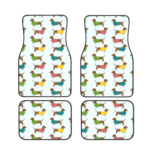Alfombrillas de coche de perro salchicha, juego de 4 piezas de neopreno antideslizante