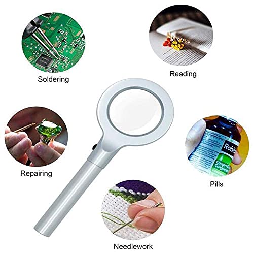 Loupe 5X légère 8 LED intégrées magnificateur maniable facile à utiliser - 3