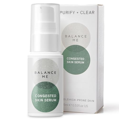 Balance Me premium beauty, Balance Me Congested Skin Serum – Vegan Acne & Spot Gel – Moringa & Eucalyptus Reduces Redness & Calms Irritated Skin – For All Skin Types – Made In UK – 15ml