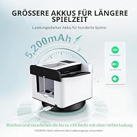 KPAW Kartenmischmaschine mit Austeilen, 360° Drehung für 1–2 Decks, mit 4 Fernbedienungen, Automatischer Kartenmischer und Austeiler Für 2–12 Spieler, Wiederaufladbar, Leise für Poker – Ansicht 6