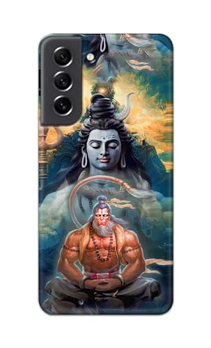 Image of PRINTFIDAA Plastic Printed Hard Back Cover Case For Samsung Galaxy S21 Fe 5G Back Cover (Lord Shiva And Hanuma) -112, Multi
