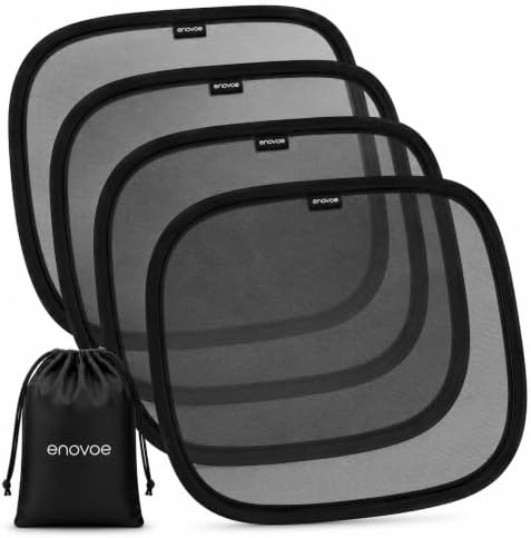 Car Window Shade - (3 Pack) - 19"x12" Cling Sunshade For Car Windows - Sun, Glare And UV Rays Protection For Your Child - Baby Side Window Car Sun Shades By Enovoe