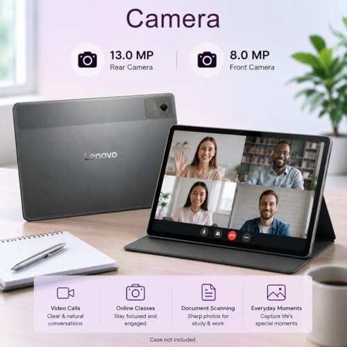 Image of Lenovo Idea Tab Plus AI Tablet, 12 inch 3K QHD+, Tab Pen Plus, 8GB RAM, 256GB | (128GB+128GB SD Card), 8-Core MediaTek, Touchscreen,13-Hr Long Battery Life, Lightweight, for Student & Gaming, Android OS