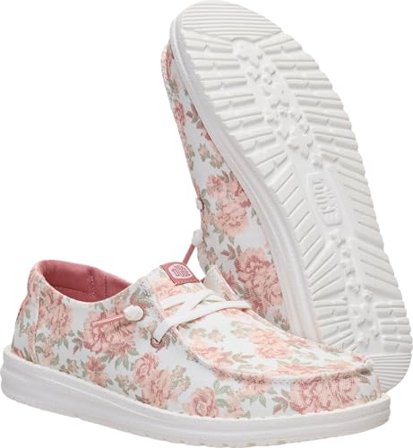 Image of HEYDUDE Women's Wendy Washed Floral Slip On Loafer | Lightweight Casual Shoes | Easy On Travel Ready Style