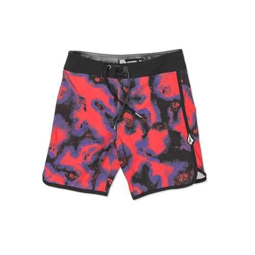 Volcom Bañador para niño con diseño de percebes festoneados, Rojo -, 26