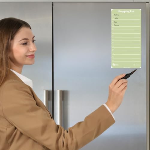 Image of Zesta Magnetic White Board /to Do List Weekly Planner for Fridge /Reusable Magnetic Board for Fridge /Magnetic Board for Wall with Marker and Dry Eraser (Pastel Green)