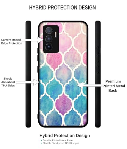 Image of Patterns Art Design Premium 2D Printed Metal Back Case Cover for Vivo V23E 5G / Y75 4G