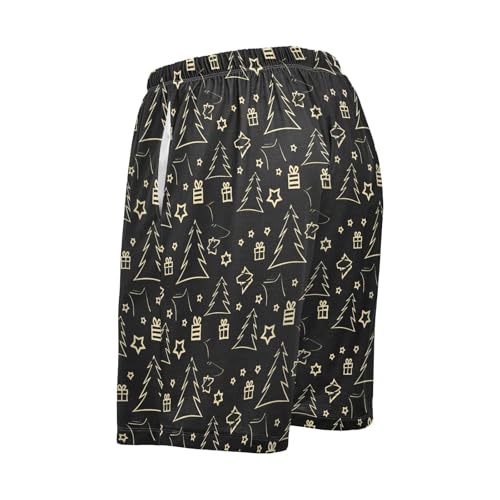 Men's Pajama Shorts Christmas Tree Gift Athletic Pajama Sleep Bottoms with Pockets 23035333
