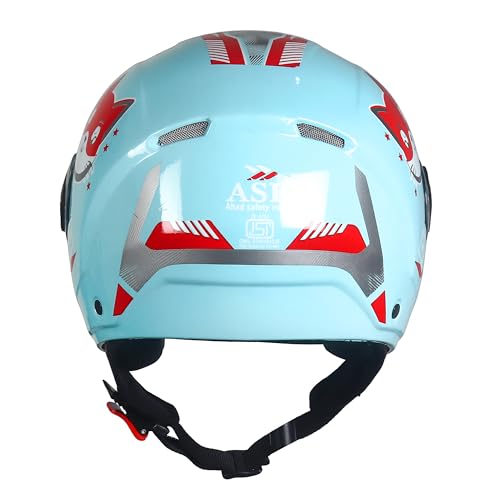 Image of ASR Champ Kids Helmet | ISI Approved | High-Impact ABS Shell | Scratch & UV Resistant Wide-View Visor | Boys & Girls | Age 6-14 Years | Cycle & Scooter Riding Helmet