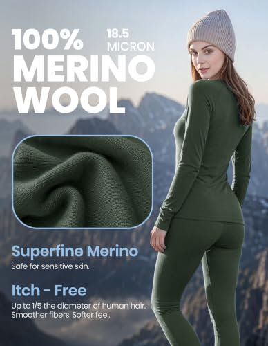 Image of Iguana Womens 100% Merino Wool Base Layer Set Active Thermals