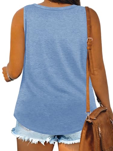 Image of Plus Size Tank Tops for Women Summer Sleeveless Tops Loose Fit Tunic Tanks