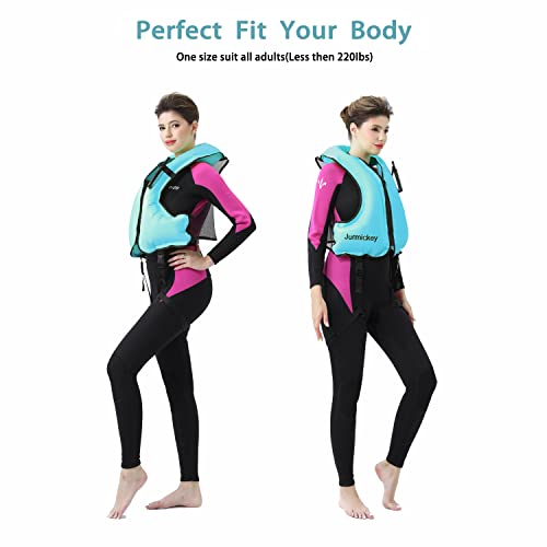 Snorkel Vest For Adults, Inflatable Snorkeling Vest For Men & Women, Portable Swim Jacket & Buoyancy Vest For Snorkeling, Kayaking, Boating, Water Sports, Suitable For Your Swimming Travel (Blue) #TOP1