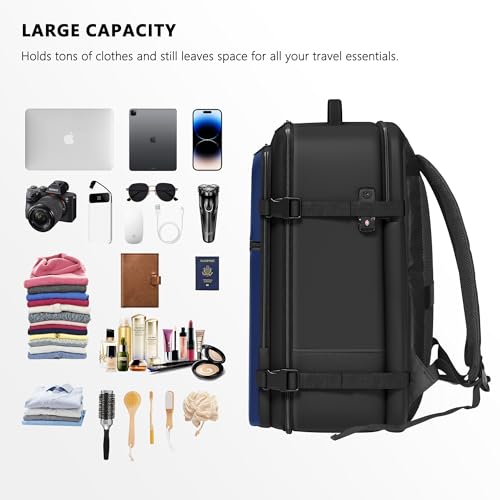 SUOCO Travel Vacuum Backpack with Portable Electric Pump, 45L Carry On Compression Seal Travel Backpack with Vacuum System, Traveling Packing Luggage Suitcase, Navy Blue by SUOCO - Image 3