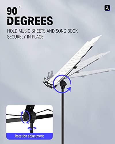 Donner Music Stand For Sheet Music With 2 Carrying Bag, Portable Folding Wire Music Stand Holder For Guitar, Ukulele, Violin, Lightweight 2-In-1 Dual-Use Tabletop Book Stand, Suitable For Home＆Outdoor #TOP2