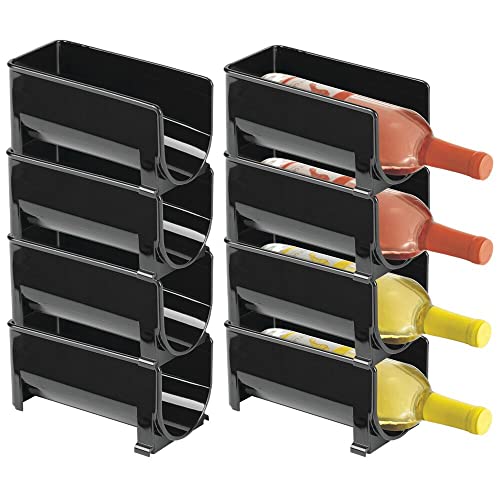 mDesign Juego de 8 Modernos estantes para Botellas – Botellero apilable para Botellas de Agua, de Vino y cantimploras –...