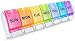 BUG HULL Pill Organizer Arthritis Friendly, Weekly Pill Box with Push Open Button, 7 Day Pill Case, Daily Medicine Organizer for Vitamins, Fish Oils, Supplements
