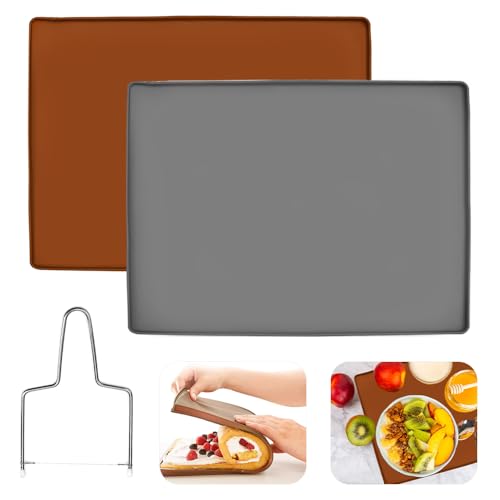 GZCZCC 2 Pièce Tapis de Cuisson Silicone pour Four 30x40cm Tapis à Gâteaux Roulé Plaque Gâteau Four Plaque Génoise Silicone Plaque Gâteau Roulé Pour Biscuit Gâteaux