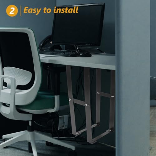 Support d'ordinateur noir suspendu réglable pour tour PC sous bureau pratique et robuste