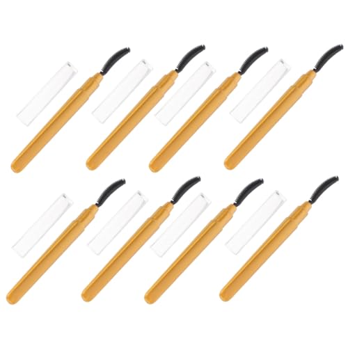 FOMIYES Travel Makeup Brush Set 8pcs Eye Brushes Silicone Mascara Wands Gentle Lash Applicator Tool