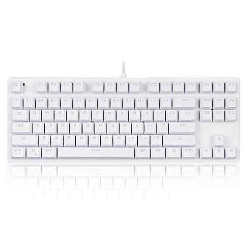 YMMONLIA Teclado Gaming, Arco Lris LED Retroiluminación USB con Cable Teclado, Teclado de Computadora Ultra-Delgado y Silencioso, de Panel de Metal con Diseño Resistente a Salpicaduras Juegos Cover