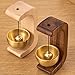 Desricy Shopkeepers Bell for Door Opening Magnetic Wood Doorbell with Brass Bell Door Chime for Entrance, Wall, Store, Wardrobe, Fridge