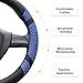 BOKIN Steering Wheel Cover for Men and Women, Universal 14.5-15 inch, Auto Car Microfiber Leather, Breathable Ice Silk Steering Wheel Covers, Cool in Summer and Warm in Winter, Blue