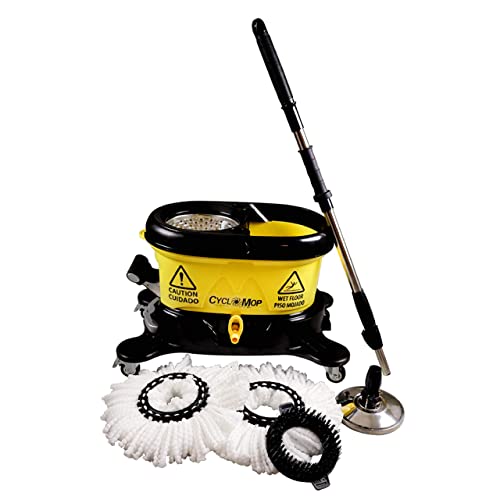 CycloMop Commercial Spinning Spin Mop with Dolly Wheels - Heavy Duty Design for Years of Use