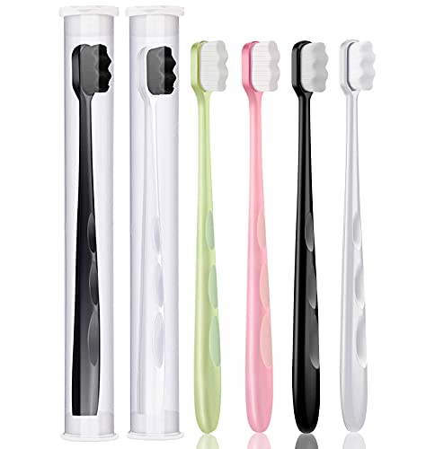 KAKALUOTE 6 Pack Extra Soft Toothbrushes for Sensitive Gums Deep Cleaning, Nano Toothbrush with 20000 Bristles for Fragile Gums Adult and Kid's