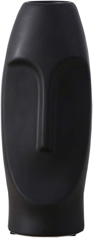 Modern Ceramic Tall Flower Vases for Living Dining Room Table Centerpieces Bedroom Office Hotel Home Decorative Vase for Decor Black 24×10cm