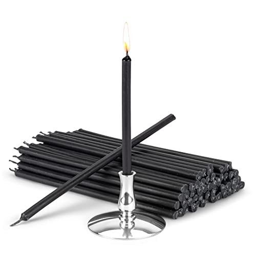 Bougeoir avec bougies noires en paraffine NKlaus 40021 de haute pureté