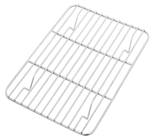 Line Roasting Racks, 1 Pcs 9.8 Inch x 7.3 Inch High Strength Stainless Steel Grill Racks for Baking and Cooling of Barbeque in Oven, Party, Dinning and Outdoors (9.8 inch)