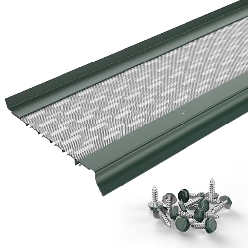 Image of Micromesh Gutter Guards, 5 Inch, 100 FT, Forest Green
