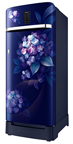 Image of Samsung 215L 3 Star Inverter Direct-Cool Single Door Digi-Touch Refrigerator (RR23C2F23HS /HL,Hydrangea Blue) Base Stand Drawer