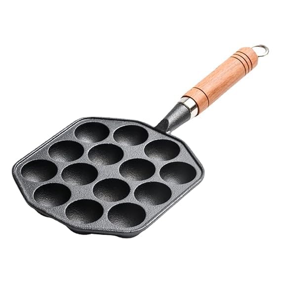 SHOPECOM Non Stick Appe Maker 14 Holes Iron Frying Pan Dish Snack Plate for Baking Cake PancakeAppam Pan Heavy-Weight Non-Stick appe Paniyarakkal Maker