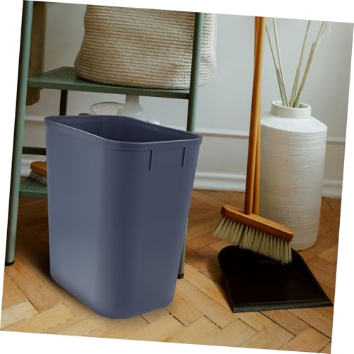 Caneca de basura rectangular pequeña gris de plástico miniatura 3