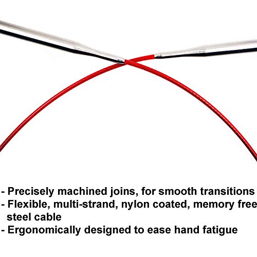 ChiaoGoo Red Lace 40 inch (102cm) Circular Knitting Needles US Size 6 (4mm) Stainless Steel 7040-6 with Stitch Holder by ChiaoGoo - Image 4