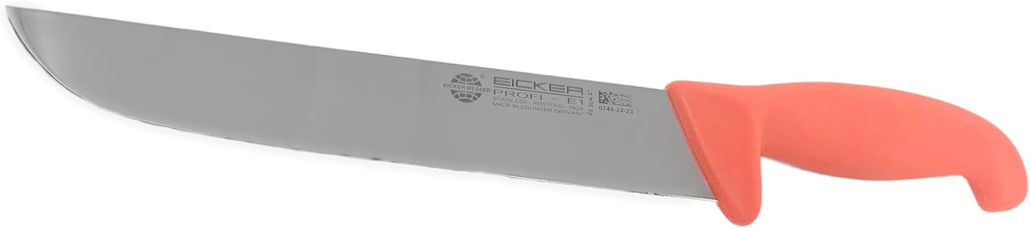 Eicker Messer 8" Butcher & Meat Utility Knife - Oranage Handle - Manufactured in Solingen, Germany