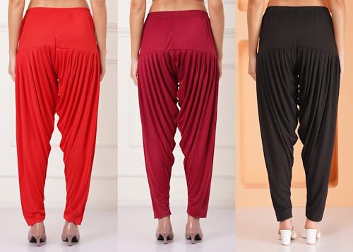 Image of Buy That Trendz Patiyala Pants for Women 3 Combo Patiyala Salwar Harem Viscose Bottoms Pants for Women