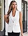 GoMamee Womens Sleeveless Summer Vest Blazer Lightweight Fashion Casual Vests Blazers with Pockets White, Small
